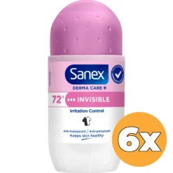 6x Sanex Deoroller Dermo Invisible (6 x 53 ml)