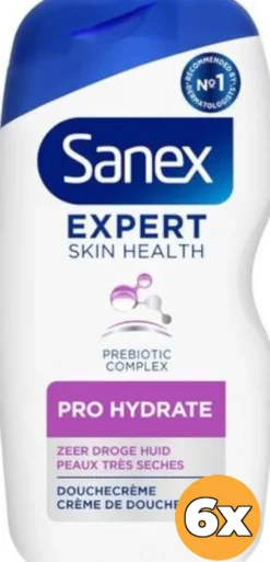 6x Sanex Shower Gel Pro Hydrate (6 x 400 ml)