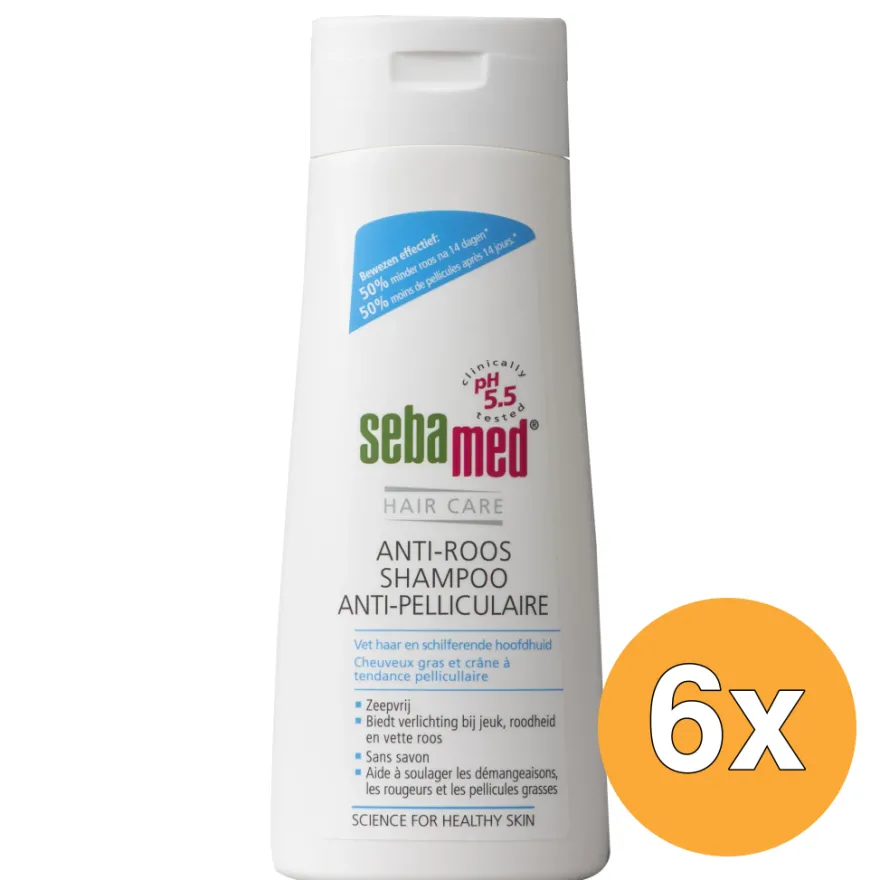 6x Sebamed Anti-roos shampoo (200 ml)