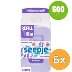 6x Seepje Handzeep Lavendel Refill Pak (500 ml)