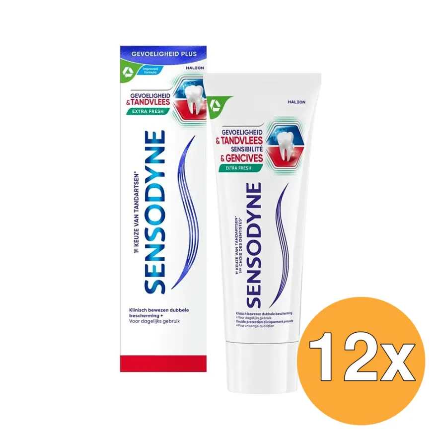 12x Sensodyne Tandpasta Gevoeligheid & Tandvlees Extra Fresh (75 ml)