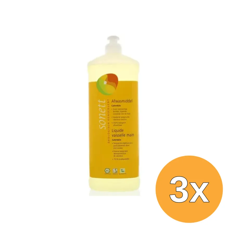 3x Sonett Afwasmiddel calendula (1000 ml)