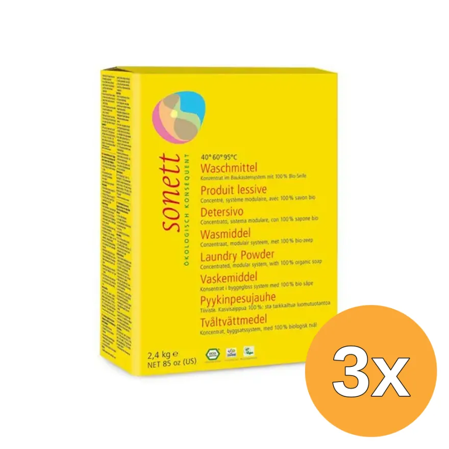 3x Sonett Wasmiddel Compact (2400 gr)