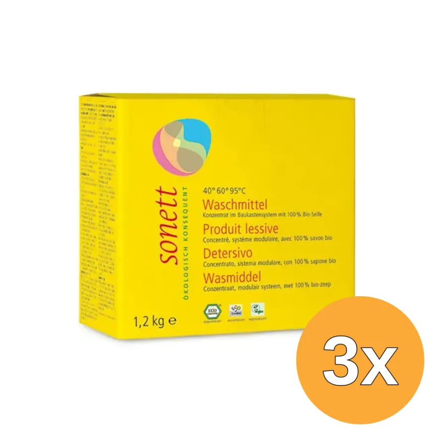 3x Sonett Wasmiddel Compact (1200 gr)