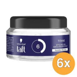 6x Taft Power Gel Titane Pot (250 ml)