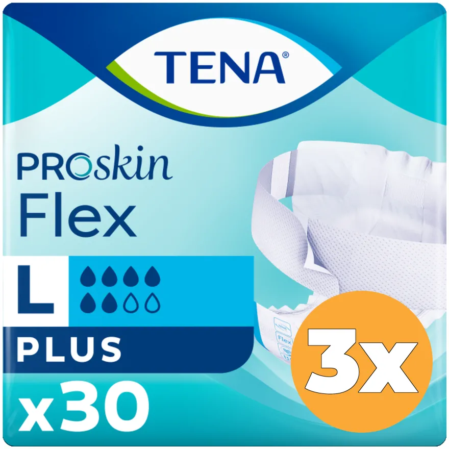 3x Tena Flex Plus ProSkin Large (30 stuks)
