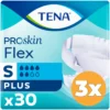 3x Tena Flex Plus Proskin Small (30 stuks)