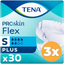3x Tena Flex Plus Proskin Small (30 stuks)