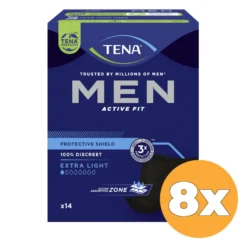 8x Tena Men Active Fit Extra Light (14 stuks)
