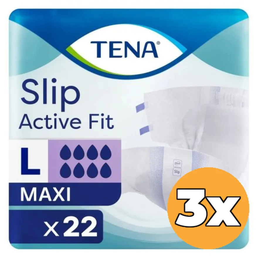 3x Tena Slip Active Fit Maxi Large (22 stuks)