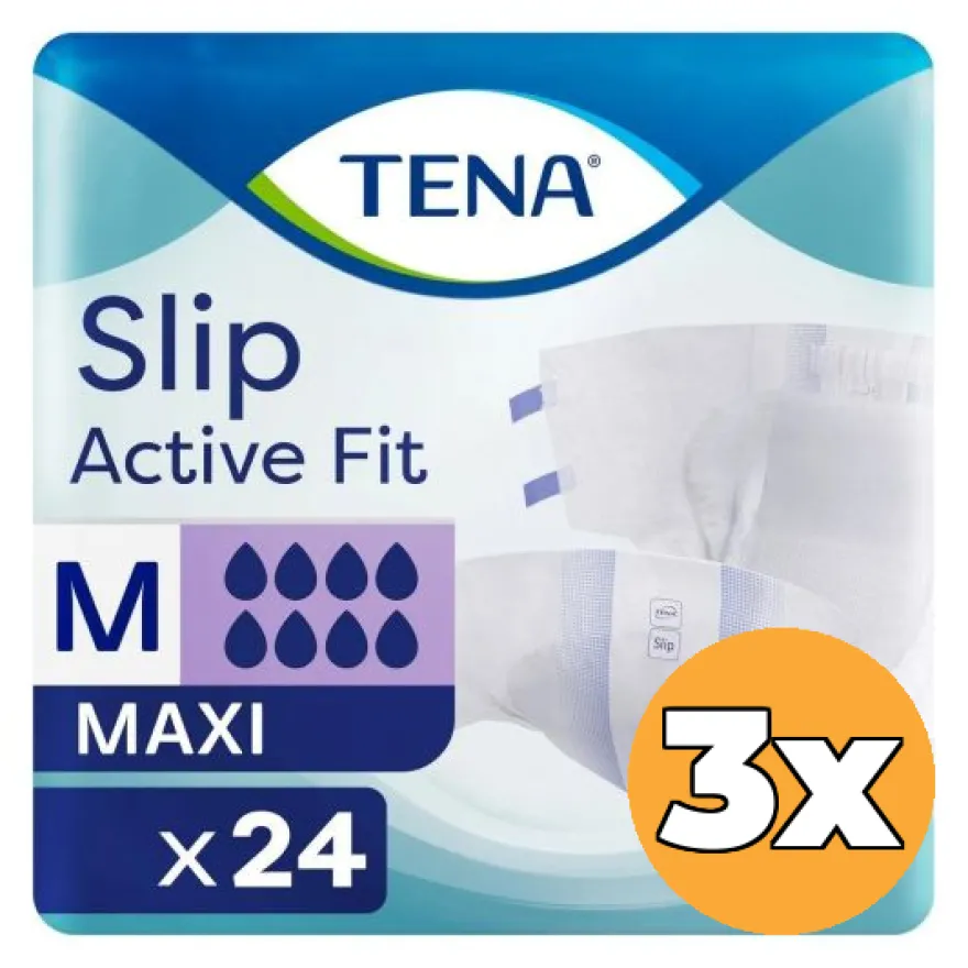 3x Tena Slip Active Fit Maxi Medium (24 stuks)