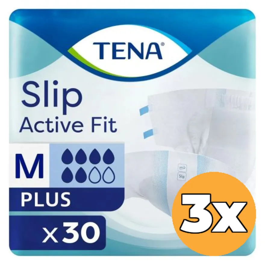 3x Tena Slip Active Fit Plus Medium (30 stuks)