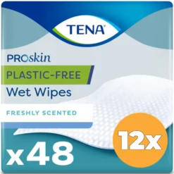12X Tena Wet Wipes Plastic Free (48 stuks)