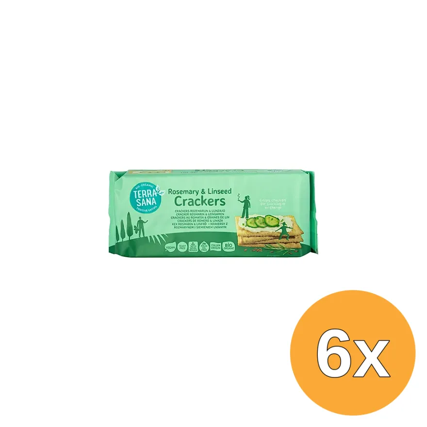 6x Terrasana Crackers Sesam & Rozemarijn (250 gr)