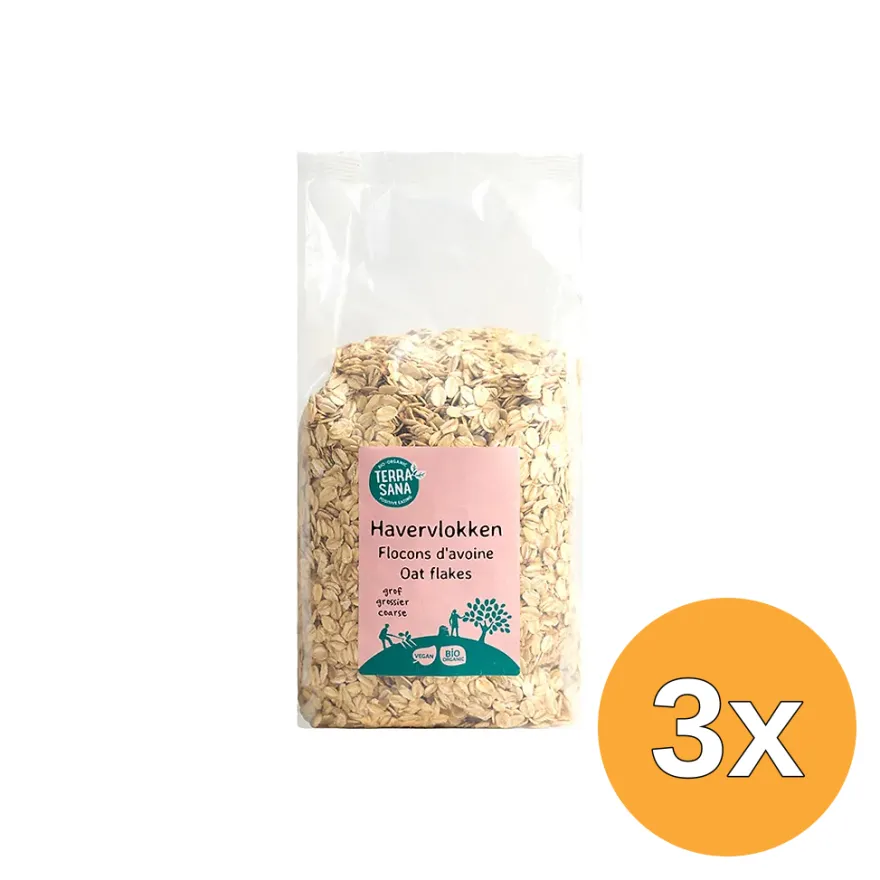 3x Terrasana Havervlokkengrof Bio (750 gr)