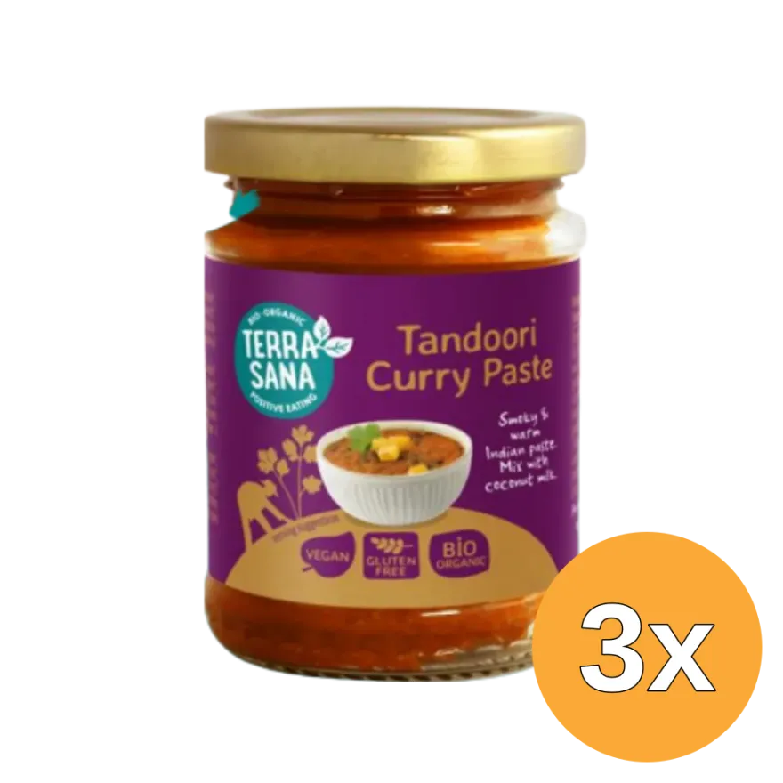 3x Terrasana Indiase Tandoori Currypasta (130 gr)