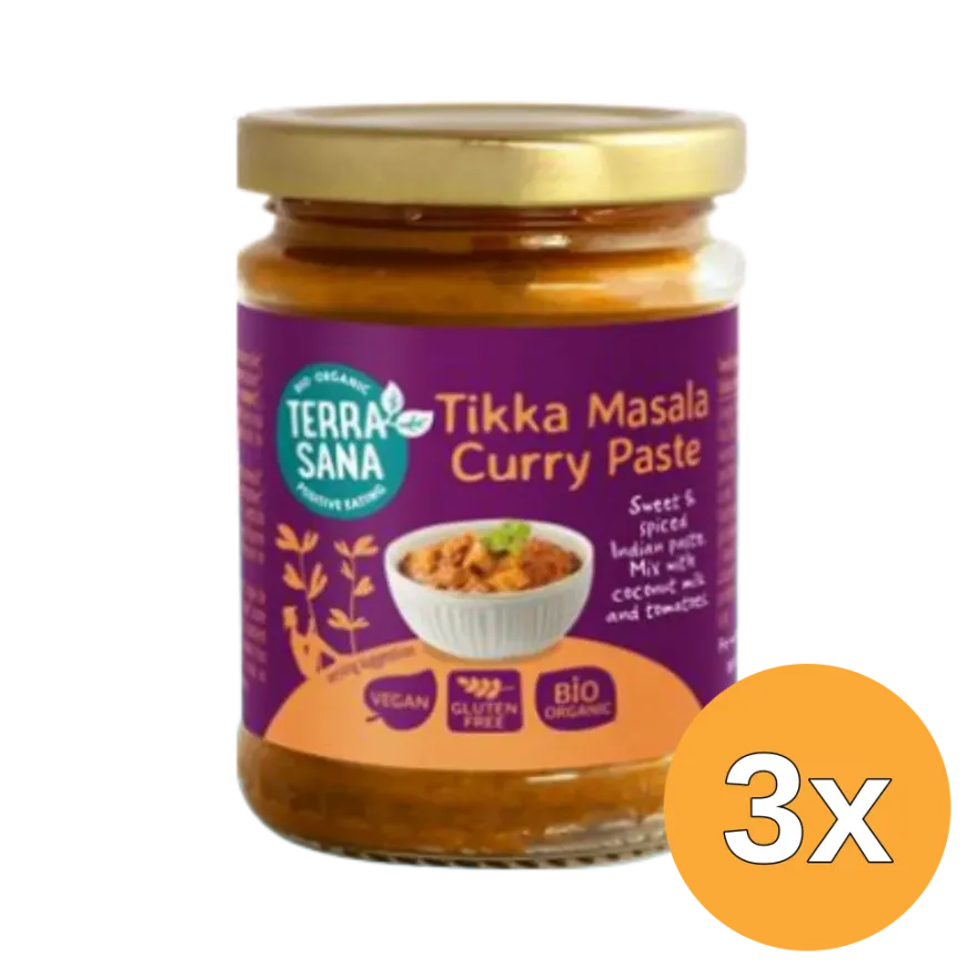 3x Terrasana Indiase Tikka Masala Currypasta (130 gr)