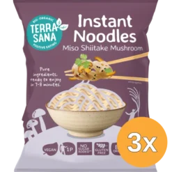 3x TerraSana Instant Noodles Miso Shiitake Mushroom (90 gr)