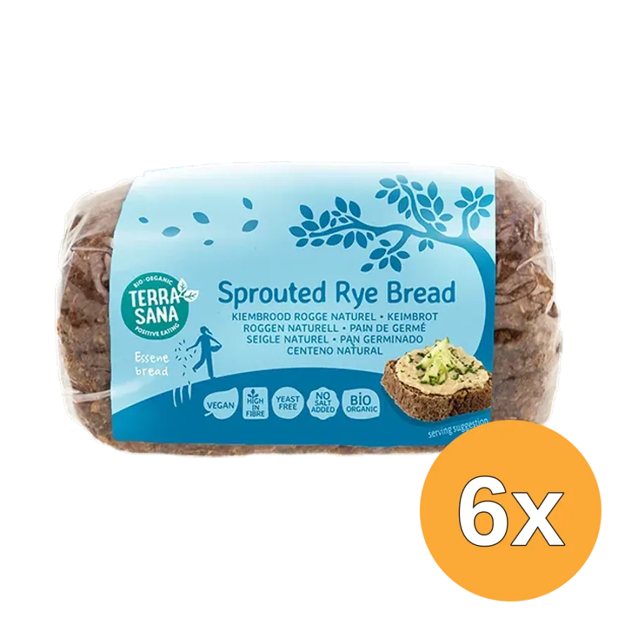 6x Terrasana Kiembrood Rogge Naturel – Bio (400 gr)