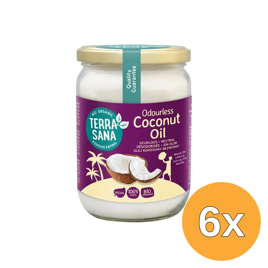 6x Terrasana Kokosolie Geurloos Bio (500 ml)