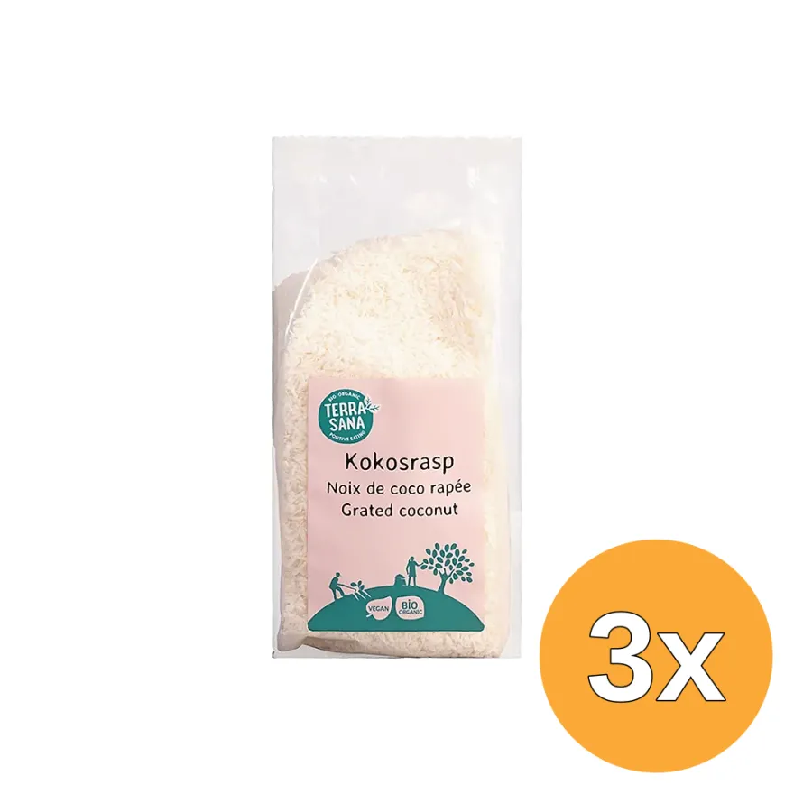 3x Terrasana Kokosrasp Bio (250 gr)