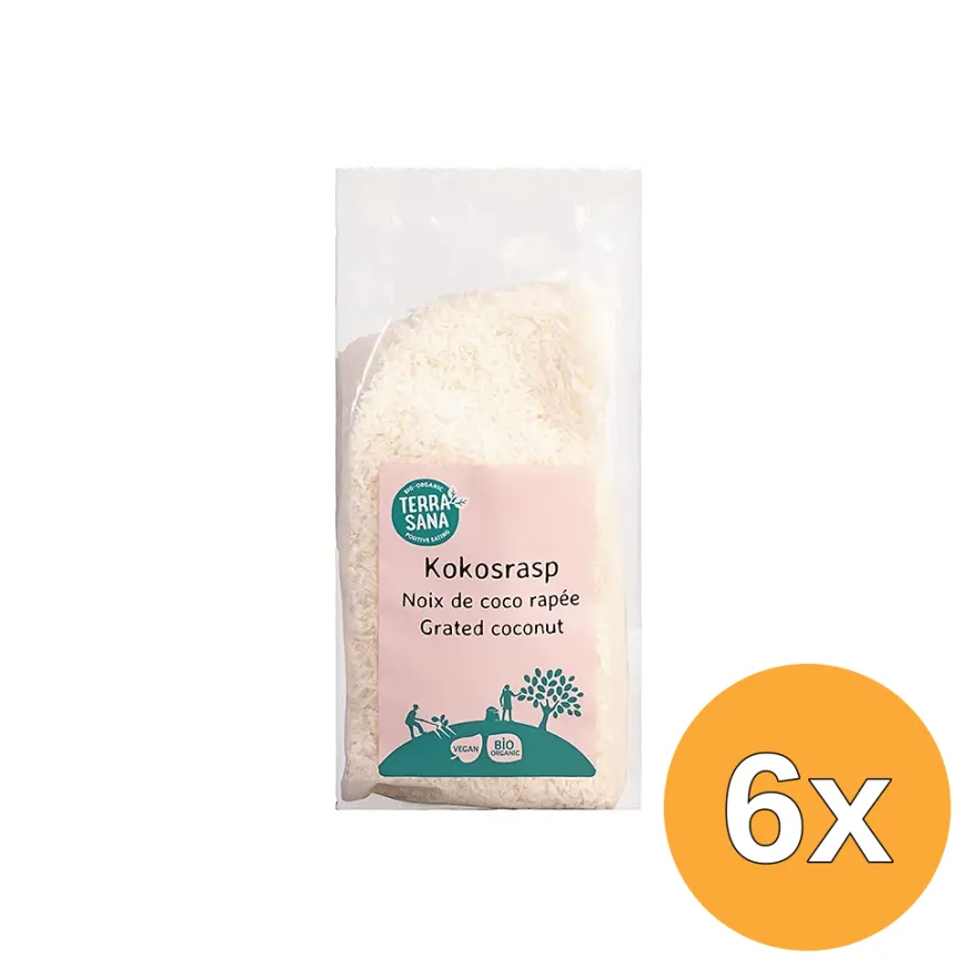 6x Terrasana Kokosrasp Bio (250 gr)