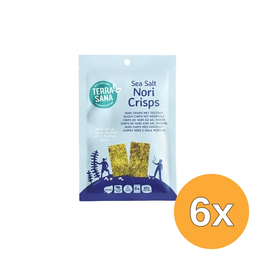 6x TerraSana Nori Crisps Zeezout (16 gr)