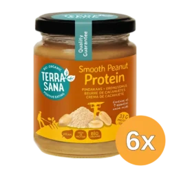 6x TerraSana Proteïne Pindakaas Fijn (250 gr)