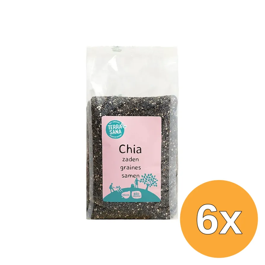 6x Terrasana Raw Chia Zaad Zwart Bio (300 gr)