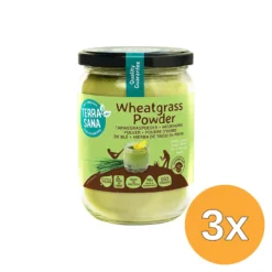 3x Terrasana Raw Tarwegras Poeder In Glas Bio (130 gr)