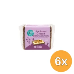 6x Terrasana Roggebrood Lijnzaad Bio (500 gr)