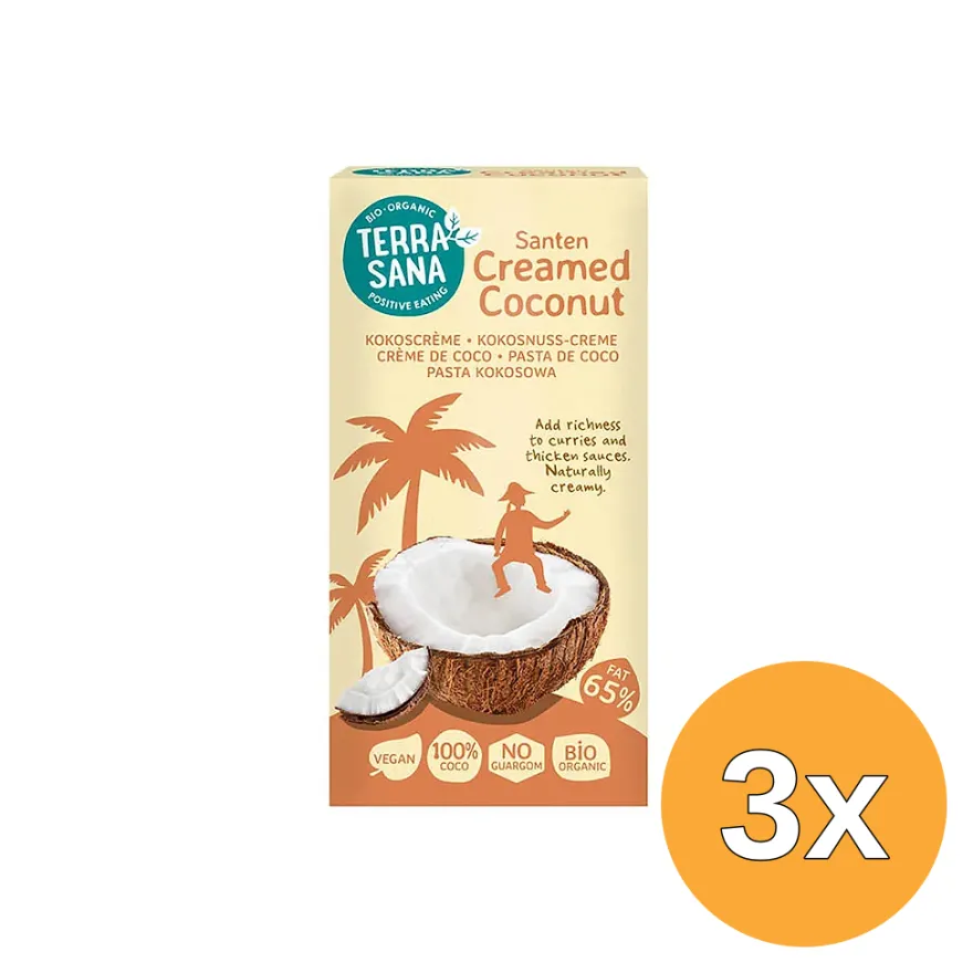 3x Terrasana Santen Creamed Coconut (200 gr)