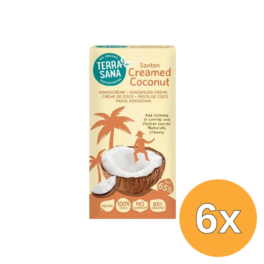 6x Terrasana Santen Creamed Coconut (200 gr)
