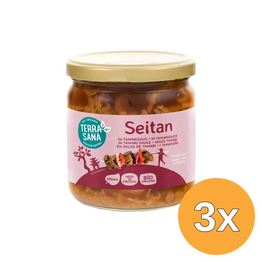 3x Terrasana Seitan in Tamarisaus Bio (350 gr)