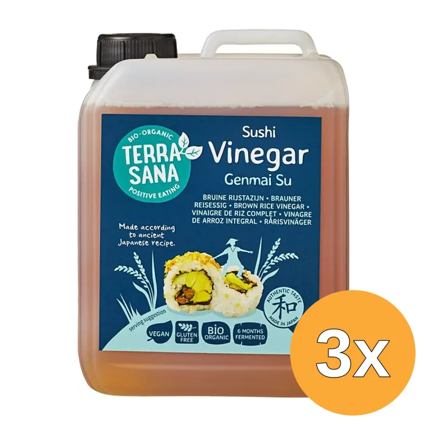 3x Terrasana Sushi-azijn (genmai Su) (2500 ml)