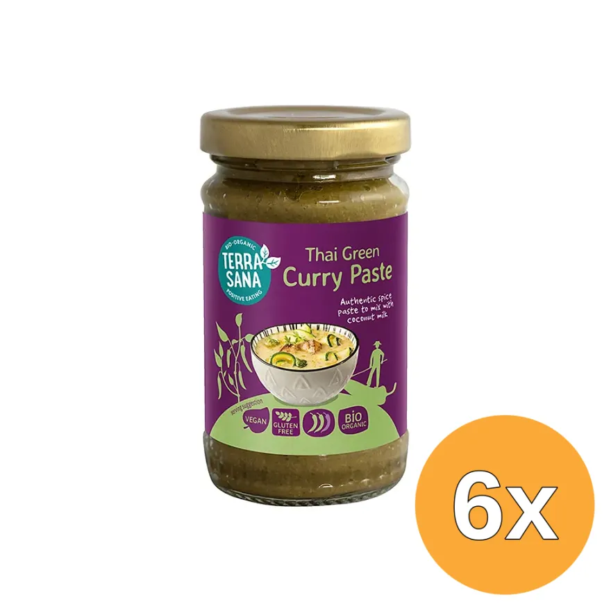 6x Terrasana Thaisegroene Currypasta Bio (120 gr)