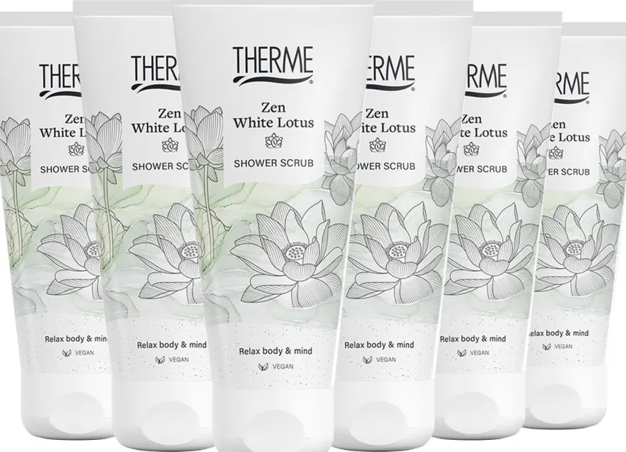 6x Therme Zen White lotus shower scrub (200 ml)