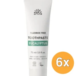6x Urtekram Tandpasta eucalyptus (75 ml)