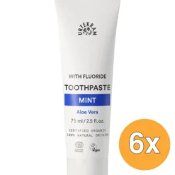 6x Urtekram Tandpasta mint fluoride (75 ml)