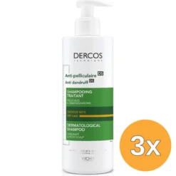 3x Vichy Dercos Anti-dandruff Shampoo Itchy Scalp (390 ml)