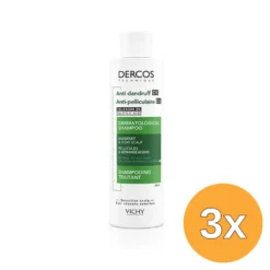 3x Vichy Dercos Anti-roos Shampoo Normaal tot Vet Haar (200 ml)