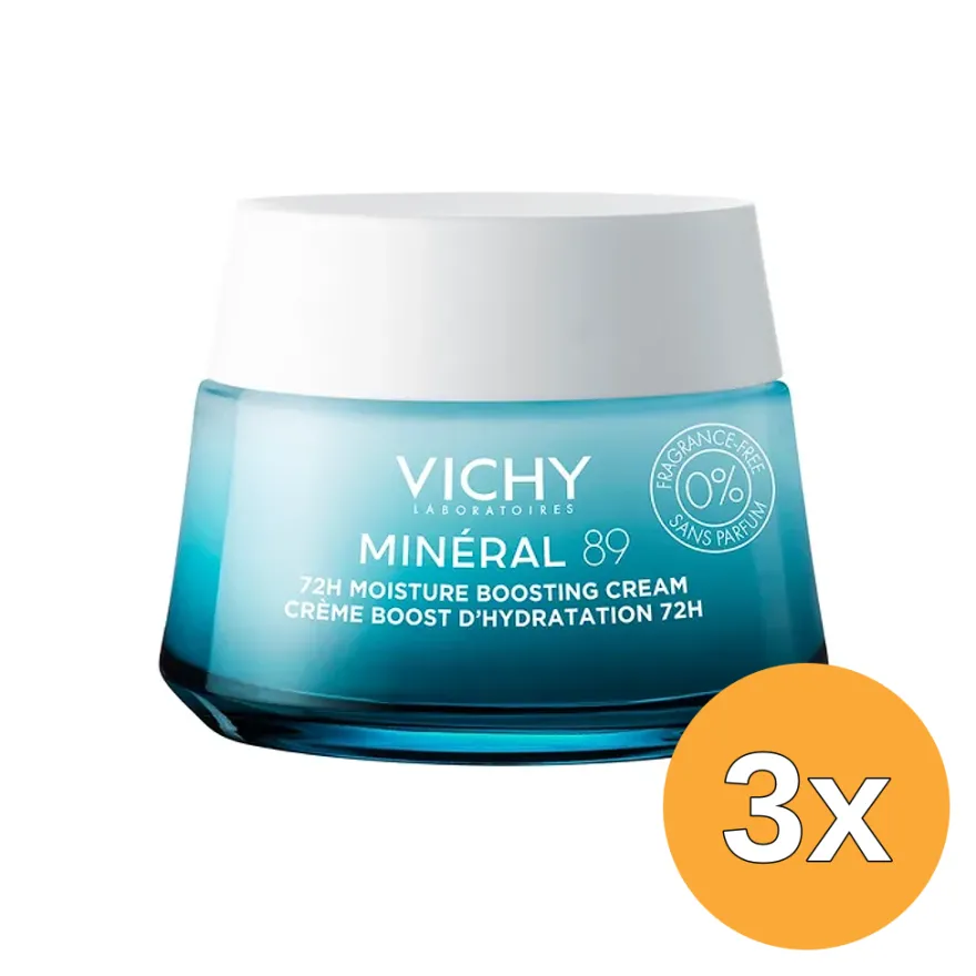 3x Vichy Mineral 89 – 72h Moisture Boosting Cream (50 ml)