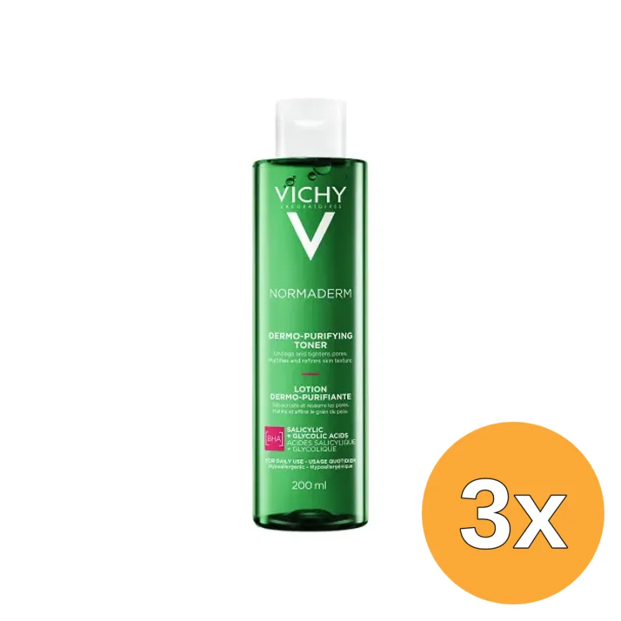 3x Vichy Normaderm Reinigingslotion (200 ml)