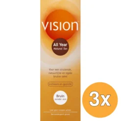 3x Vision All Year Natural Tan Lotion (135 ml)