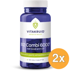 2x Vitakruid B12 Combi 6.000® met Actief Folaat Vitamine (120 smelttabletten)