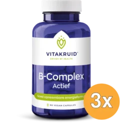 3x Vitakruid B-Complex Actief met L-Taurine (90 vega capsules)