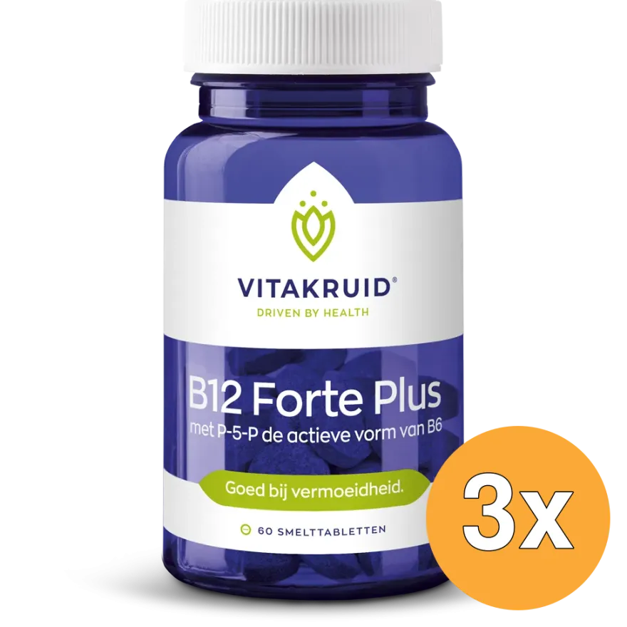3x Vitakruid B12 Forte Plus® 3.000 met P-5-P Vitamine (60 tabletten)
