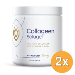 2x Vitakruid Collageen Solugel® Poeder met Vitamine C & D (250 gr)