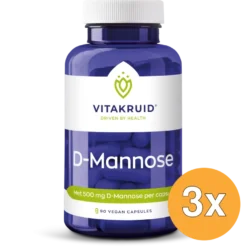 3x Vitakruid D-Mannose 500 (90 vega capsules)
