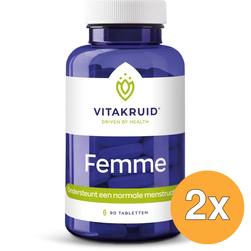 2x Vitakruid Femme Hormoon Support Oa Maca & Saffraan (90 tabletten)